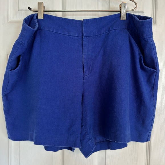❤️ BOGO INC Cobalt Blue Linen Shorts Size 16 - Picture 1 of 4